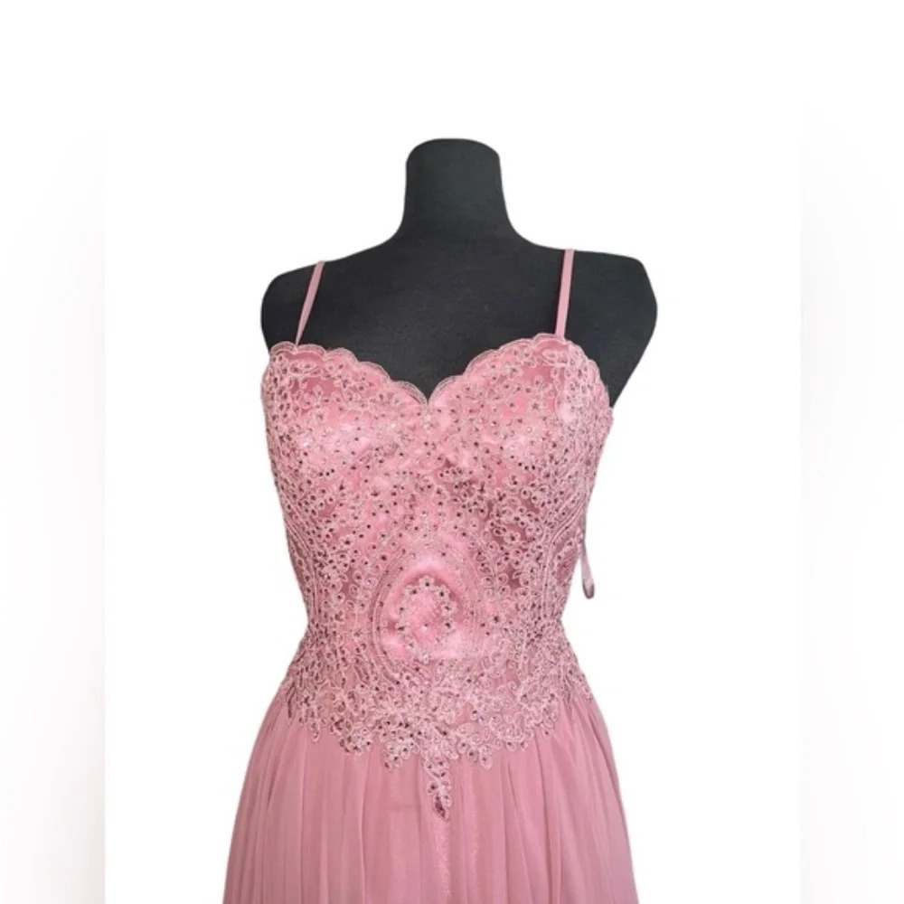 MAUVE COLOR EVENING Chiffon Party PROM Evening Dress XS - Picture 6 of 10